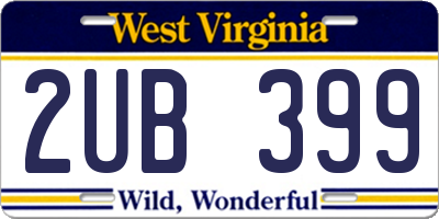 WV license plate 2UB399