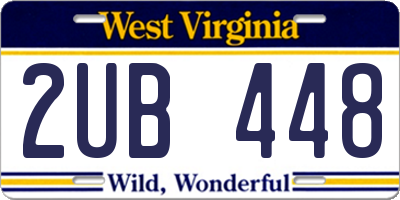 WV license plate 2UB448