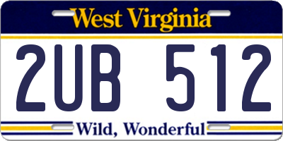 WV license plate 2UB512