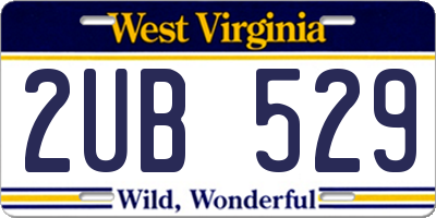 WV license plate 2UB529