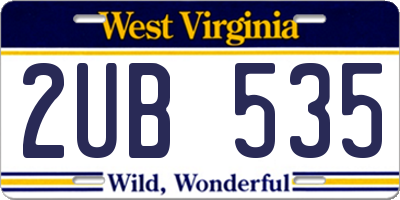 WV license plate 2UB535