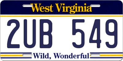 WV license plate 2UB549