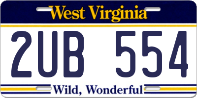 WV license plate 2UB554