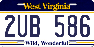 WV license plate 2UB586