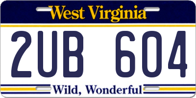 WV license plate 2UB604