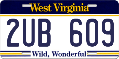 WV license plate 2UB609