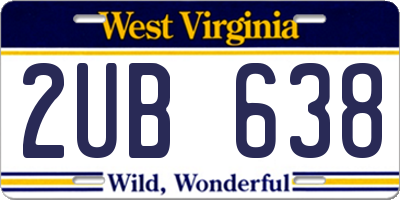 WV license plate 2UB638