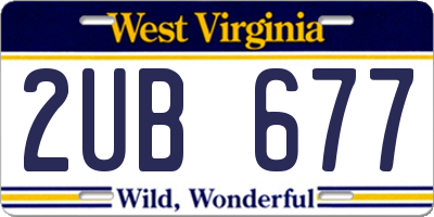 WV license plate 2UB677