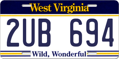 WV license plate 2UB694