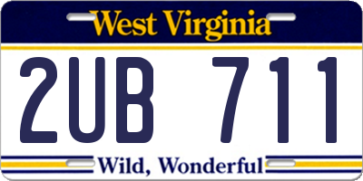 WV license plate 2UB711