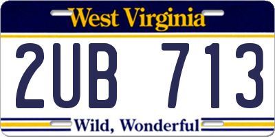 WV license plate 2UB713