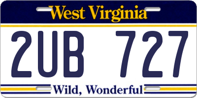 WV license plate 2UB727