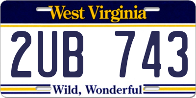 WV license plate 2UB743