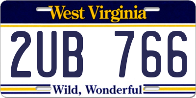 WV license plate 2UB766