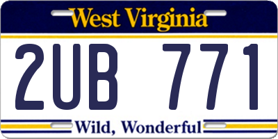 WV license plate 2UB771