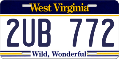 WV license plate 2UB772