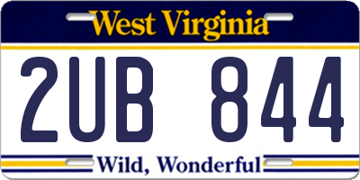 WV license plate 2UB844