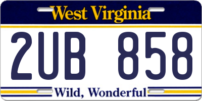WV license plate 2UB858