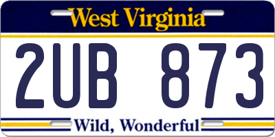 WV license plate 2UB873