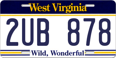 WV license plate 2UB878