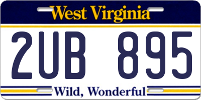WV license plate 2UB895