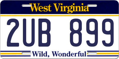 WV license plate 2UB899