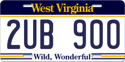 WV license plate 2UB900