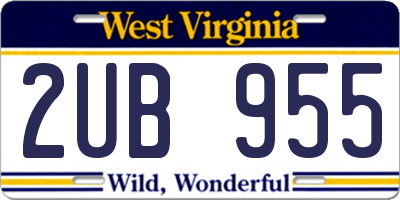 WV license plate 2UB955