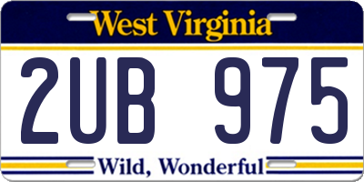 WV license plate 2UB975