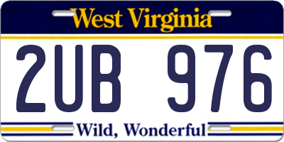 WV license plate 2UB976