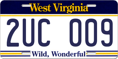 WV license plate 2UC009