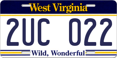 WV license plate 2UC022