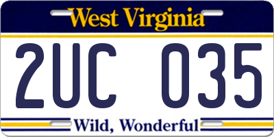 WV license plate 2UC035