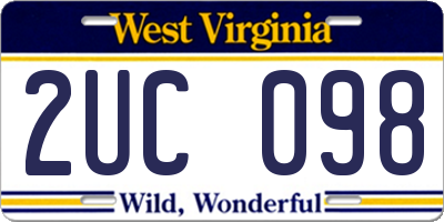 WV license plate 2UC098