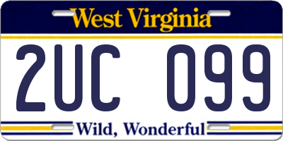 WV license plate 2UC099