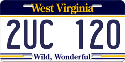 WV license plate 2UC120