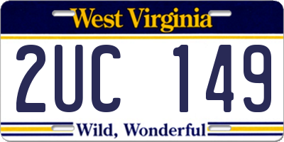WV license plate 2UC149