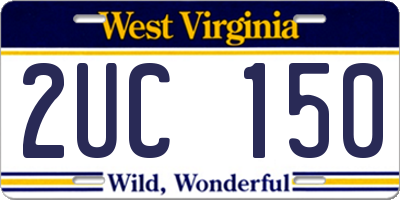 WV license plate 2UC150