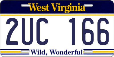 WV license plate 2UC166
