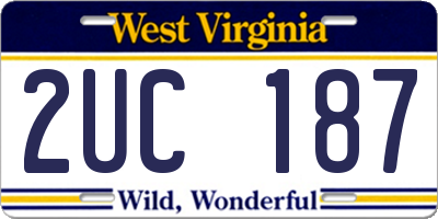 WV license plate 2UC187
