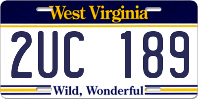 WV license plate 2UC189