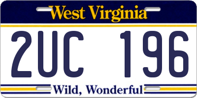 WV license plate 2UC196