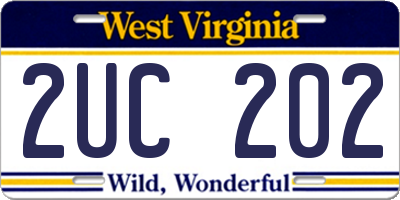 WV license plate 2UC202