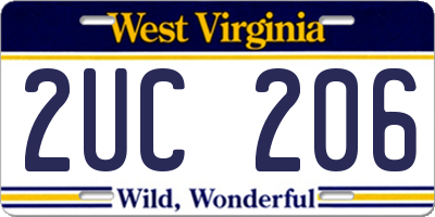 WV license plate 2UC206