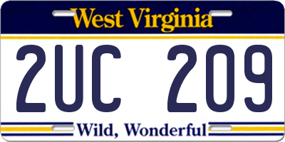 WV license plate 2UC209