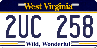 WV license plate 2UC258