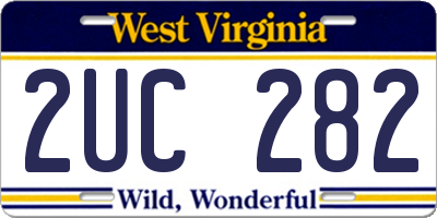 WV license plate 2UC282