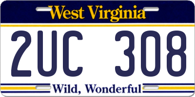 WV license plate 2UC308