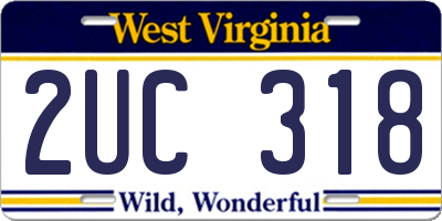 WV license plate 2UC318