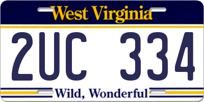 WV license plate 2UC334